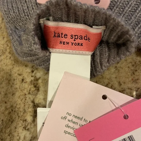 NWT KATE SPADE FLOCKED SPADE GLOVES - Picture 7 of 8